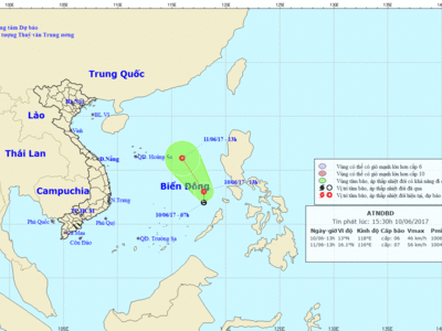 Tin về cơn bão số 1 năm 2017 - bão Merbok