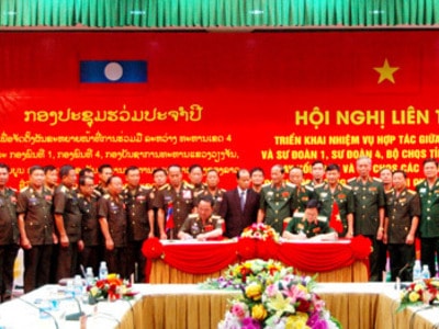 Quân khu 4 ký kết hợp tác với các đơn vị Quân đội Lào năm 2017