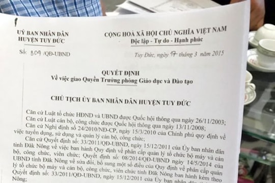 Tốt nghiệp đại học, 6 năm sau thành trưởng phòng giáo dục