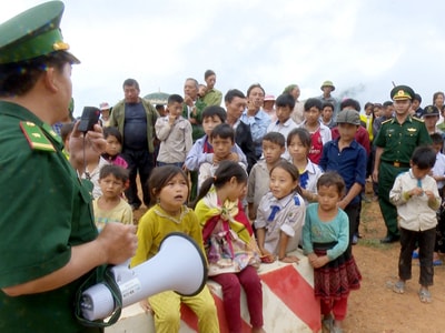 Diễn tập giải quyết điểm nóng tại cửa khẩu