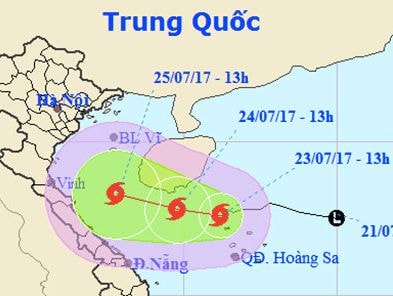 Bão cấp 8 hướng Thanh Hoá - Quảng Bình