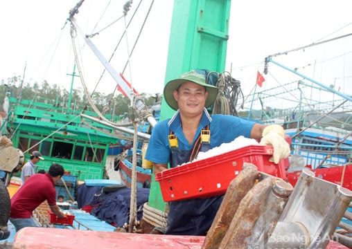 Ngư dân hối hả tiêu thụ hải sản trước bão số 4