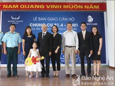 Tập đoàn Mường Thanh bàn giao nhà cho vợ con Đại tá Trần Quang Khải
