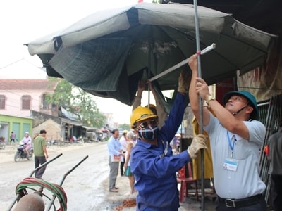Bảo vệ thi công công trình cầu vượt qua ngã tư thị trấn Cầu Giát