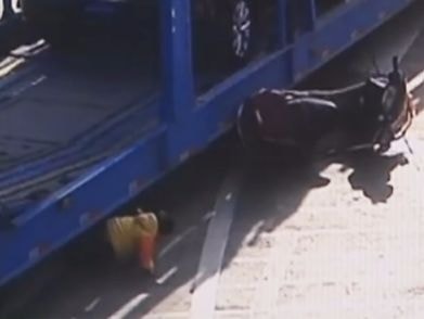 Bé gái bị cuốn vào gầm xe tải thoát chết thần kỳ