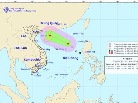 Xuất hiện áp thấp nhiệt đới trên Biển Đông