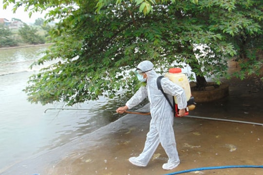 Quỳnh Lưu khẩn trương vệ sinh tiêu độc môi trường sau lũ