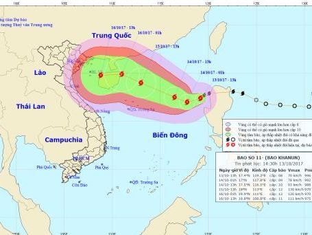 Thông tin mới nhất về cơn bão số 11