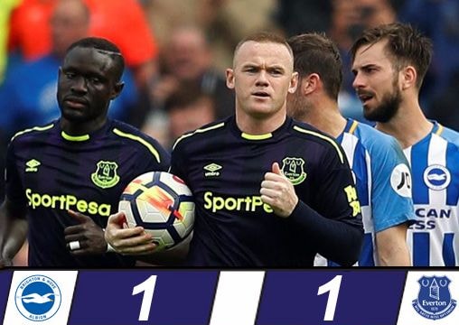 Rooney giải cứu Everton khỏi thất bại trước Brighton