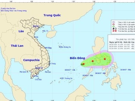 Xuất hiện áp thấp trên Biển Đông