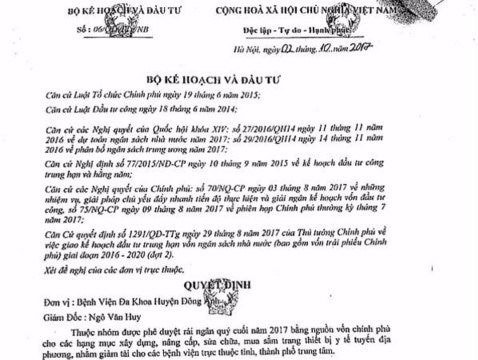 Đề nghị điều tra vụ giả mạo chữ ký của Bộ trưởng Bộ Kế hoạch và Đầu tư