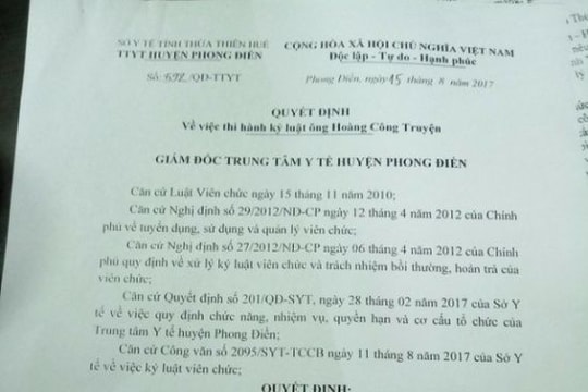 Thu hồi quyết định phạt bác sĩ 'nói xấu' Bộ trưởng Y tế