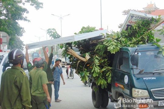 Quỳnh Lưu ra quân giải tỏa hành lang an toàn giao thông đợt 2/2017