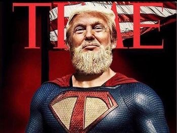 Con trai Trump đăng ảnh bố trong hình siêu nhân