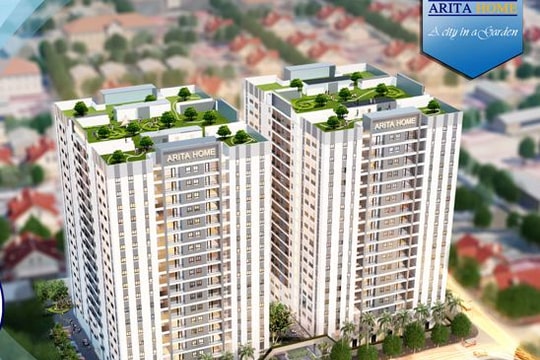 Cất nóc Tòa nhà CT2 cao 16 tầng dự án chung cư Arita Home tại TP Vinh