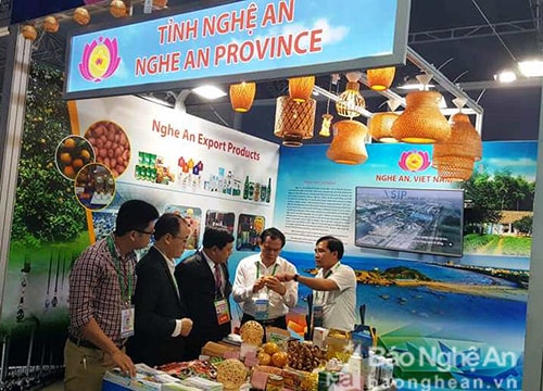 Chủ tịch UBND tỉnh Nguyễn Xuân Đường kiểm tra gian hàng Nghệ An tại tuần lễ APEC