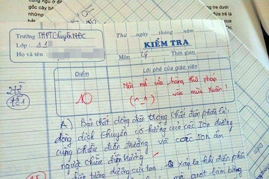 Những lời phê hài hước của thầy, cô