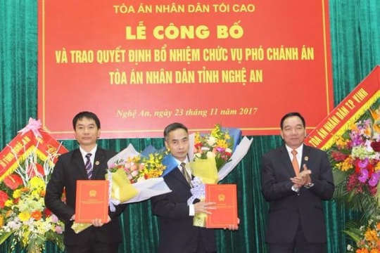Nghệ An có 2 tân Phó chánh án Tòa án nhân dân tỉnh