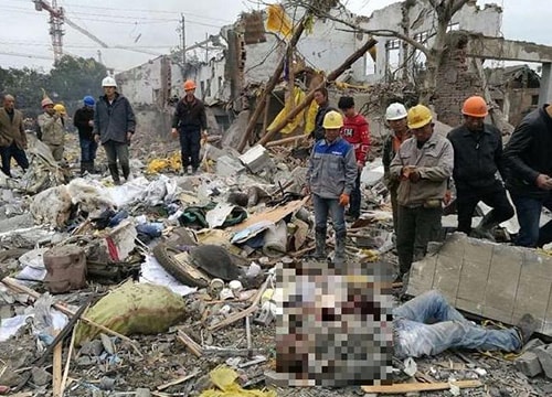 Quang cảnh nhà máy Trung Quốc sau vụ nổ khiến 32 người thương vong