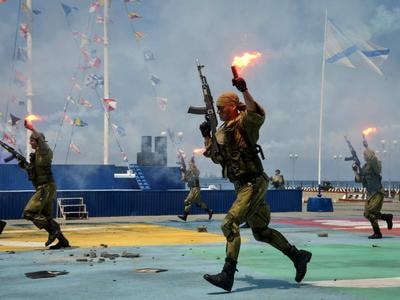 Lính thủy đánh bộ Nga diễn tập đổ bộ tại biên giới với Triều Tiên