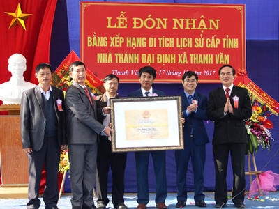 Nhà thánh Đại Định đón nhận Bằng Di tích Lịch sử cấp tỉnh