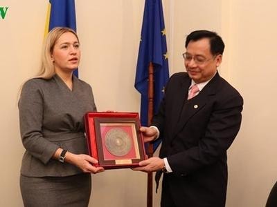 Đại sứ Việt Nam tại Ukraine làm việc với Chủ tịch Nhóm Nghị sỹ hữu nghị