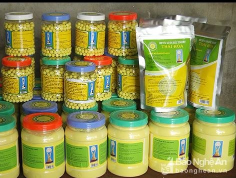 Tinh bột nghệ Thái Hòa được dán tem truy xuất nguồn gốc