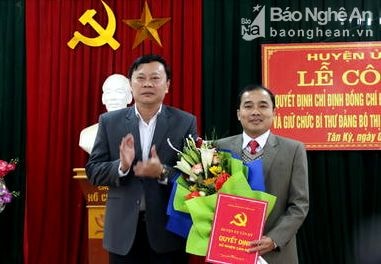 Bổ nhiệm chức danh Bí thư Đảng ủy thị trấn Tân Kỳ