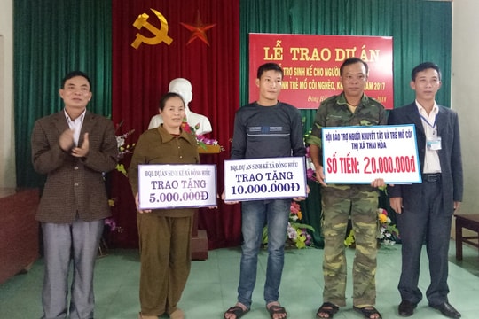 Thái Hòa trao gần 700 triệu đồng cho trẻ khuyết tật, mồ côi