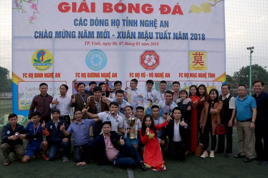 FC họ Đinh vô địch Giải bóng đá các dòng họ Nghệ An năm 2018