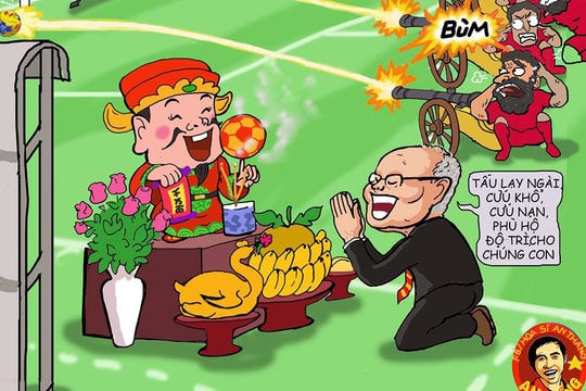 Biếm họa trận U23 Syria: CĐV Việt Nam “đau tim” vì hồi hộp