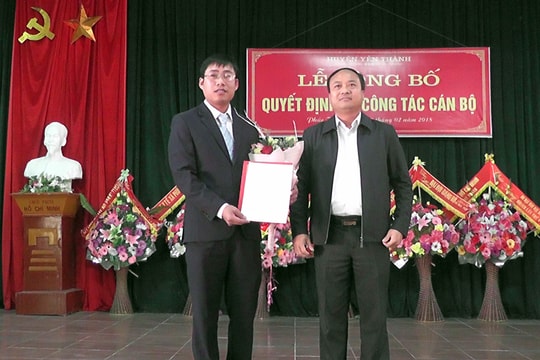 Yên Thành bổ nhiệm Bí thư Đảng ủy xã Phúc Thành