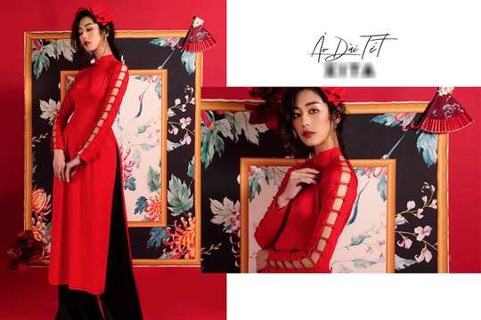 Xu hướng áo dài Tết 2018 tràn ngập áo dài kết hợp váy xòe