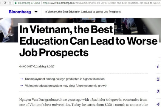 Giáo dục Việt Nam được báo quốc tế đưa tin ra sao trong năm 2017?