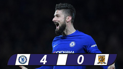 Chelsea 4-1 Hull City: Giroud ghi bàn, The Blues tiến vào tứ kết FA Cup