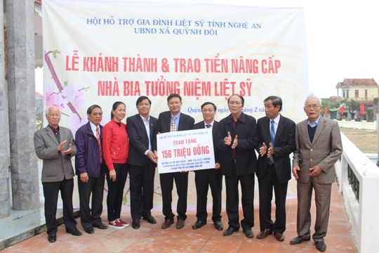 Hỗ trợ nâng cấp nhà bia tưởng niệm liệt sỹ xã Quỳnh Đôi
