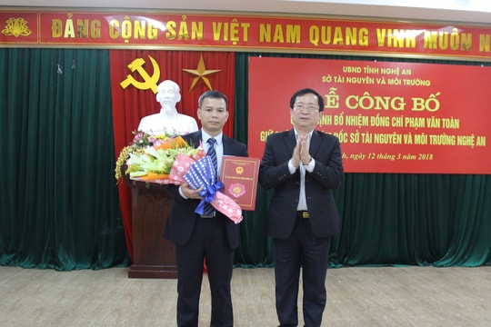 Nghệ An: Bổ nhiệm Phó Giám đốc Sở Tài nguyên và Môi trường