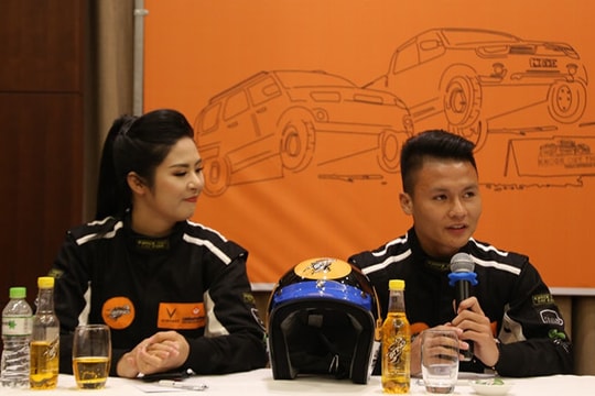 Cầu thủ U.23 Quang Hải và hoa hậu Ngọc Hân làm đối thủ tại giải đua xe địa hình