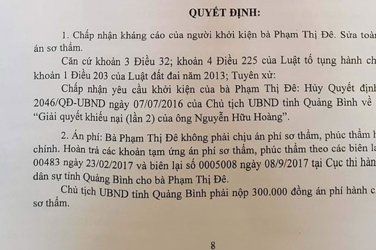 Chủ tịch tỉnh thua kiện 1 người dân