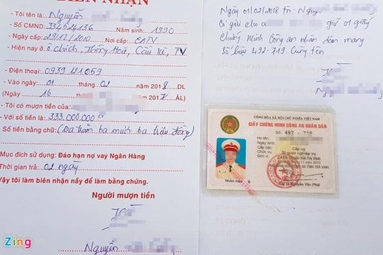 Nhiều cảnh sát cầm cố cả giấy chứng minh công an nhân dân để vay tiền