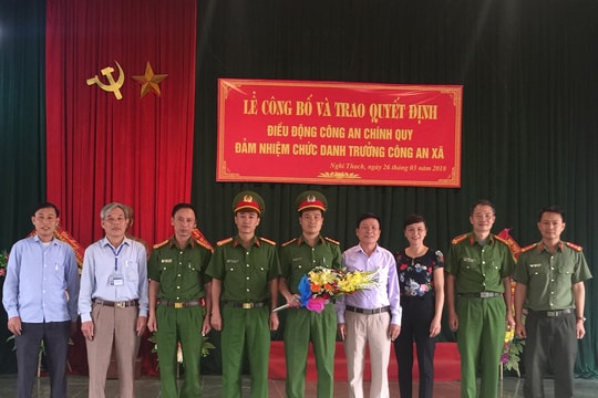 Nghi Lộc: Điều động hai cán bộ công an chính quy làm Trưởng Công an xã
