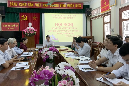 Ban Tổ chức Tỉnh ủy sơ kết 2 năm thực hiện Chỉ thị 05
