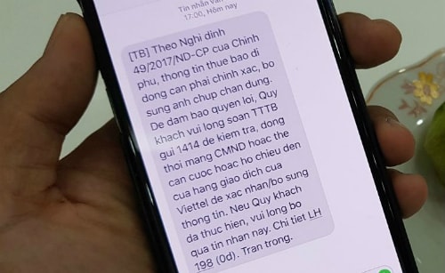 Nhà mạng yêu cầu chủ thuê bao nộp hình chân dung