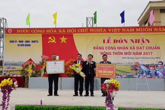 Xã Diễn Quảng (Diễn Châu) đón Bằng công nhận chuẩn nông thôn mới