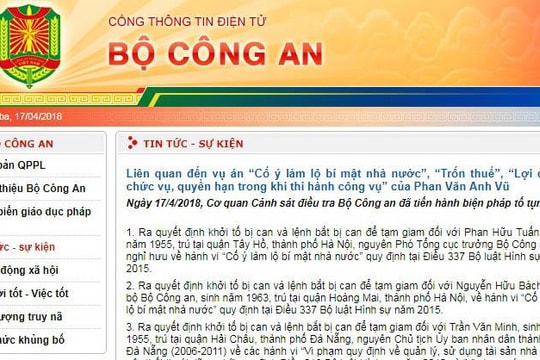 Khởi tố, bắt tạm giam cựu Phó tổng cục trưởng Bộ Công an Phan Hữu Tuấn