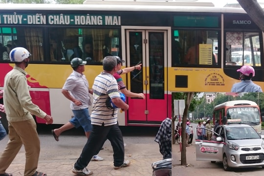 Lộn xộn tại trạm dừng đón xe buýt ở TP Vinh