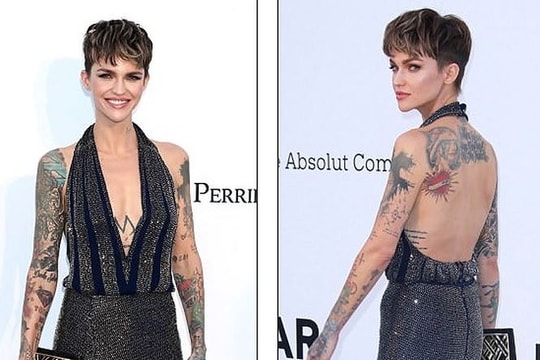 Sao Hollywood mặc váy xẻ bạo, khoe hình xăm ở Cannes