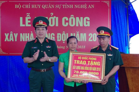 Bộ CHQS tỉnh Nghệ An khởi công xây dựng nhà đồng đội 