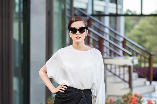 Tăng Thanh Hà 'hút mắt' với thời trang đen-trắng