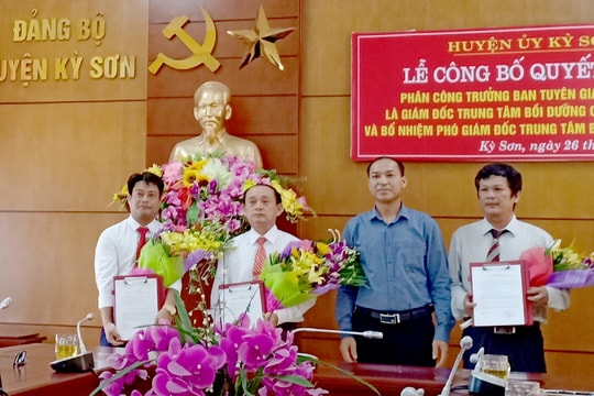 Kỳ Sơn, Hoàng Mai: Bổ nhiệm Trưởng Ban Tuyên giáo kiêm Giám đốc TT Bồi dưỡng chính trị